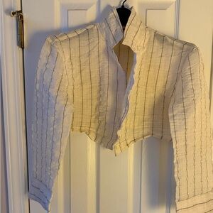 Zara Cream Textured Blouse